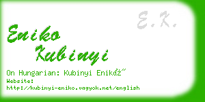 eniko kubinyi business card